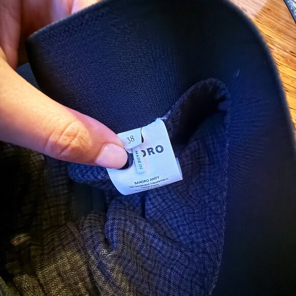 Sandro Pleated Checked Skirt - Picture 2 of 8